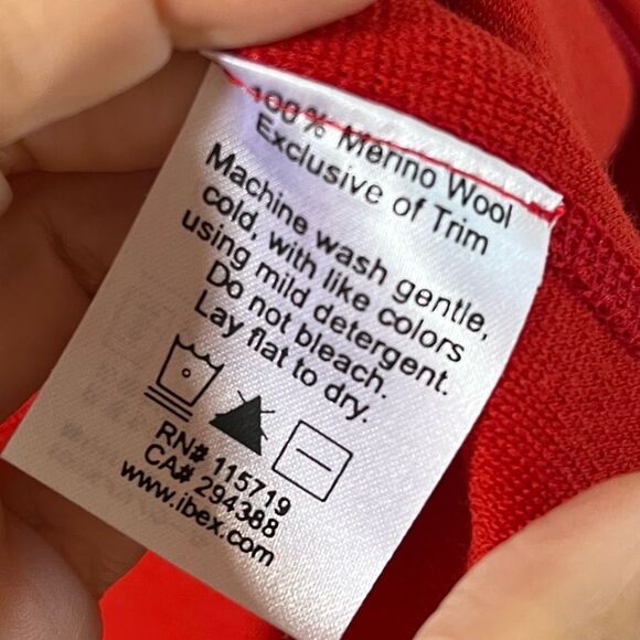 ibex Two Toned Merino Wool Full Zip Jacket in Red and Grey L NWOT - Picture 10 of 13